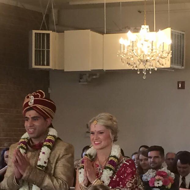 Bride and groom at ceremony